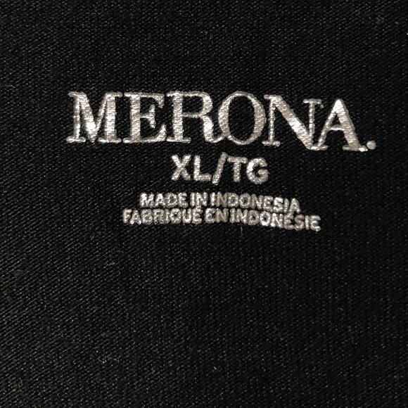 MERONA Plus-size black gathered scope neck tank top ~ LARGE XL 1X rayon shirt - Picture 2 of 14